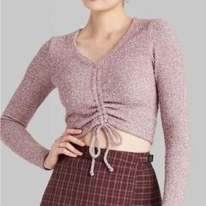 Cropped purple sweater size medium